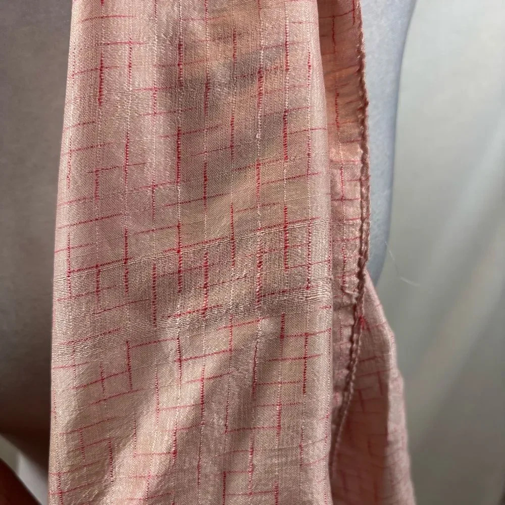 Ladies Vintage Pink Two Tone‎ 100% Silk Long Scarf